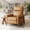 W509-Camel, variant on WingBack Recliner Chair, Comfy Armchair PU Leather Living Room Chairs with Wood Legs Adjustable, Camel