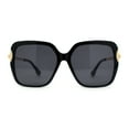 thumbnail image 1 of Womens Oversize 90s Designer Fashion Butterfly Plastic Sunglasses Black Gold, 1 of 4