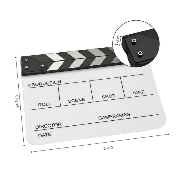 Acrylic Clapperboard Film Clapboard Movie Director's Slate Cut Action Scene Clapper Board Film Slate Dry Erase