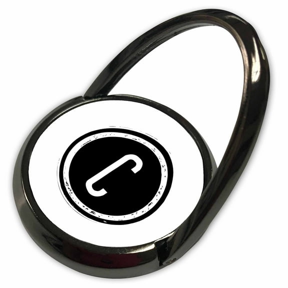 3dRose, The letter C monogram, Black letter C on white background, Phone Ring