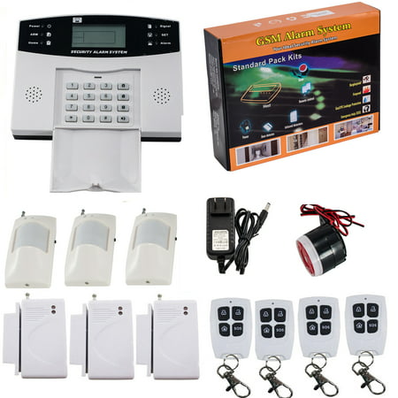 iMeshbean Wireless LCD GSM SMS Home Security Burglar House Fire Alarm System Auto