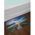 thumbnail image 2 of Beach Bath Mat, Entry to the Beach with Leading Handrails Surrounded by Bushes Sunrise Cloudy Weather, Non-Slip Plush Mat Bathroom Kitchen Laundry Room Decor, 29.5 X 17.5 Inches, Multicolor, Ambesonne, 2 of 2