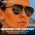 thumbnail image 2 of grinderPUNCH Polarized Aviator Sunglasses Men Women Retro Vintage Pilot Sun Glasses UV400 Protection - Black, 2 of 9