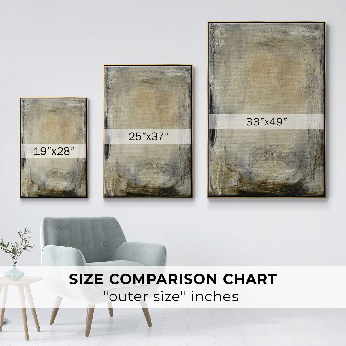 This is the Picture Framed Premium Gallery Wrapped Canvas - Ready to Hang - 17 x 25 - Gold Floating Frame