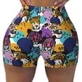 thumbnail image 2 of Easygdp Retro Panther Yoga Shorts with Pockets for Women,Women's Biker Shorts Workout Gym Running Volleyball,Tummy Control-XX-Large, 2 of 8