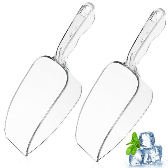 jojofuny 2Pcs Multipurpose Scooper for Food Ice Scoop Transparent Plastic for Kitchen Tool Home Use 8.5x2.4x2in
