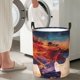 thumbnail image 5 of Fotbe Cultural Silhouette Journey Cesto de Ropa con Asas, Cesto Impermeable de Gran Capacidad, Bolsa de Lavado para Dormitorio, Cesto de Ropa con Ruedas y Asas-Medium, 5 of 6