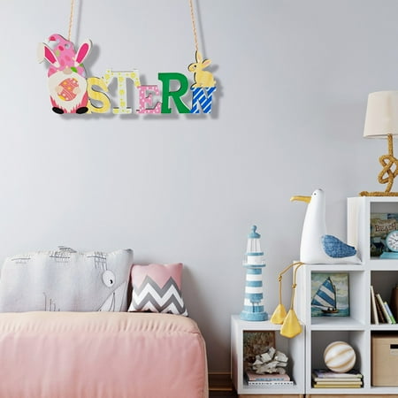 

Easter Decorations Easter Wooden Pendant Rabbit Egg Door Panel Decoration Wall Crafts Hanging Festival Atmosphere 1 Pcs Easter Decorations for the Home