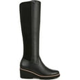 thumbnail image 2 of Vionic Women's Ashland Knee High Wedge Boot Black Wide Calf Leather 7M, 2 of 5