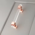 thumbnail image 4 of knobelite 30 Pack Kitchen Cabinet Handles Cabinet Pulls 4 inch Hole Center Square Acrylic Clear Crystal Cabinet Handles, Rose Gold Zinc Alloy Solid Base Drawer Pull for Kitchen Cabinet Cupboard, 4 of 5