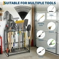 thumbnail image 1 of Royalbelle Black 2 Tier Garden Tool Organizer Rack With Hooks & Slots, 1 of 6