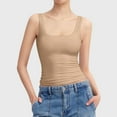 thumbnail image 2 of Bibifish Womens Tank Tops Wide Straps Square Neck Seamless Camisoles Slim Fit Basic Sleeveless Tops, 2 of 6