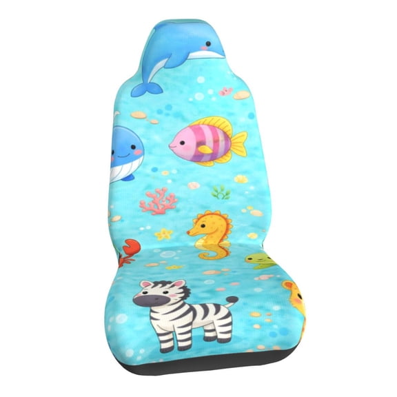 Cute Ocean Animals Car Seat Covers Stretch Car Seat Protectors Universal Fit