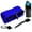 Blue, variant on Microfiber Waffle Pattern Tri-fold Golf Towel, Brush Tool Kit with Club Groove Cleaner, Retractable Extension Cord, Clip and Pouch