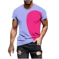 Jinhomg Mens Big and Tall Casual Tees 2025 Trendy Color Block TShirts