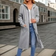 thumbnail image 5 of Longline Hooded Zip Up Jackets Women's Loose Fit Cotton Coat Long Sleeve Sweatshirt Outerwear For Autumn Winter Comfort, 5 of 8