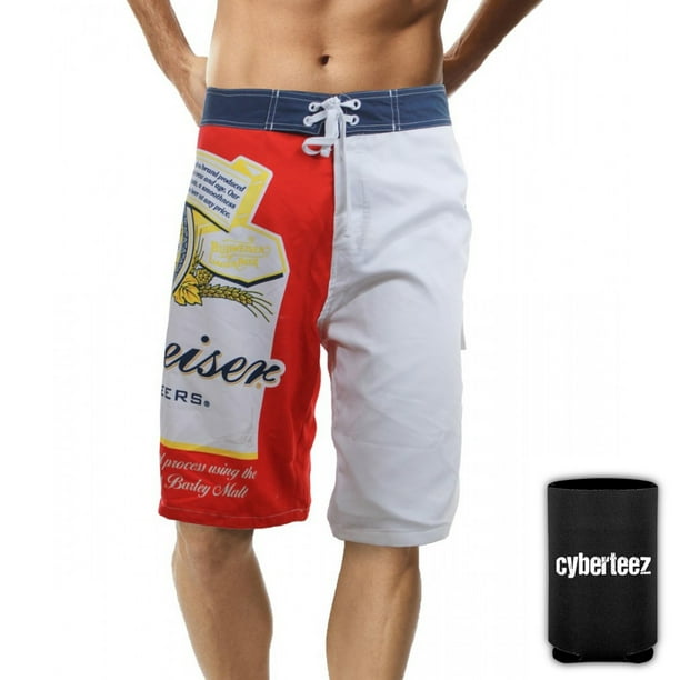 Cyberteez Budweiser Board Shorts King Of Beers Classic Beer Label Men