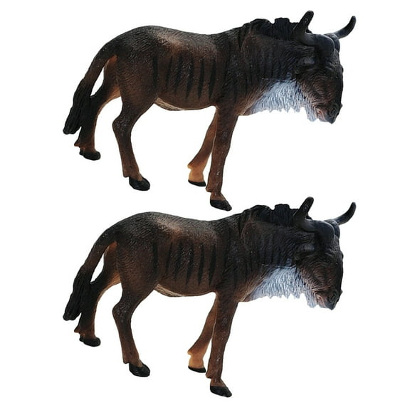 2pcs African Replica Mini Plastic Jungle Animal Figurines Realistic Wildlife Toy Educational Fun Playset for Kids