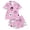 04 Pink, variant on Women's Pink Heart Print Pajama Set Button Down Collar Sleepwear Milk Silk Pajamas Short Sleeve & Shorts Set S-2XL Loungewear & Homewear