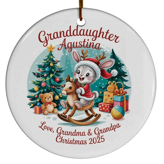 Customized Granddaughter Christmas Ornament 2025, Text Name Granddaughter 1st Christmas Ornament Gift for from Grandparents