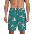 thumbnail image 2 of Picia Giraffes Doing Various Yoga Pajama Shorts for Men, Men's Pajama Bottoms, Sleepwear,Short Pajama Pants-Small, 2 of 9