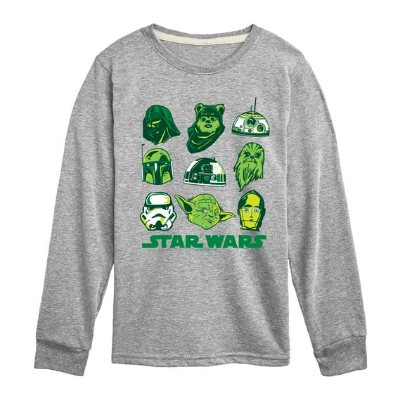 Star Wars - St. Patrick's Day Yoda and Friends - Toddler And Youth Long Sleeve Graphic T-Shirt