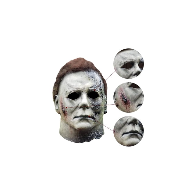 Máscara de Halloween de Michael Myers de látex con cabeza completa y peluca