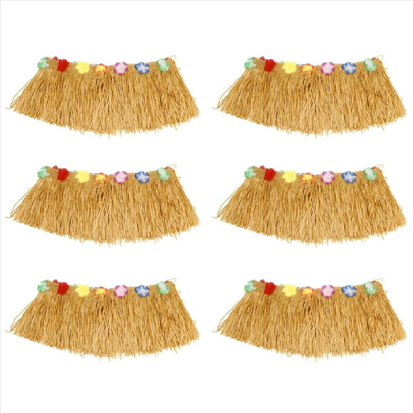 6X Table Skirt Hawaiian Luau Flower Grass Garden Wedding Beach Decor Khaki,6 x Table Skirt,Khaki