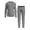 Grey Melange, variant on Mossy Oak Men’s Base Layers Set Compression Pants & Shirt Thermal Wear for Men, Black Small