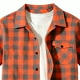 thumbnail image 4 of qucoqpe Mens Flannel Shirt Short Sleeve Lapel Plaid Shirts Casual Button Down Jacket, 4 of 6