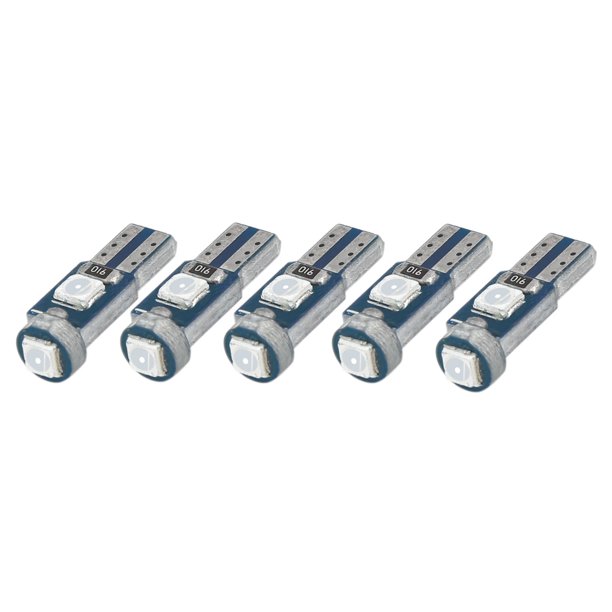 5Pcs Bombilla Luz Indicadora Interna Coche Canbus T5 3030 3SMD Azul