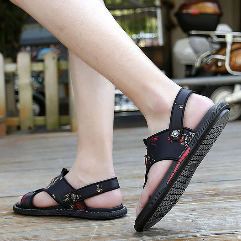 Men Microfiber Leather Sandals Summer Casual Sports Beach Shoes Home  Slippers