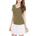 thumbnail image 4 of VLOOCKLW Women's Modal Built-in Bra Padded Active Camisole Short Sleeves Pajama Casual Tops T-Shirt, 4 of 9