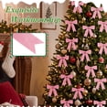thumbnail image 2 of Yexmas 24pcs Pink Velvet Christmas Bows, Xmas Ribbon Bows Ornaments for Christmas Tree, Gift Wrapping,Crafts,Party, Wreath Garland Holiday Decor, 2 of 7