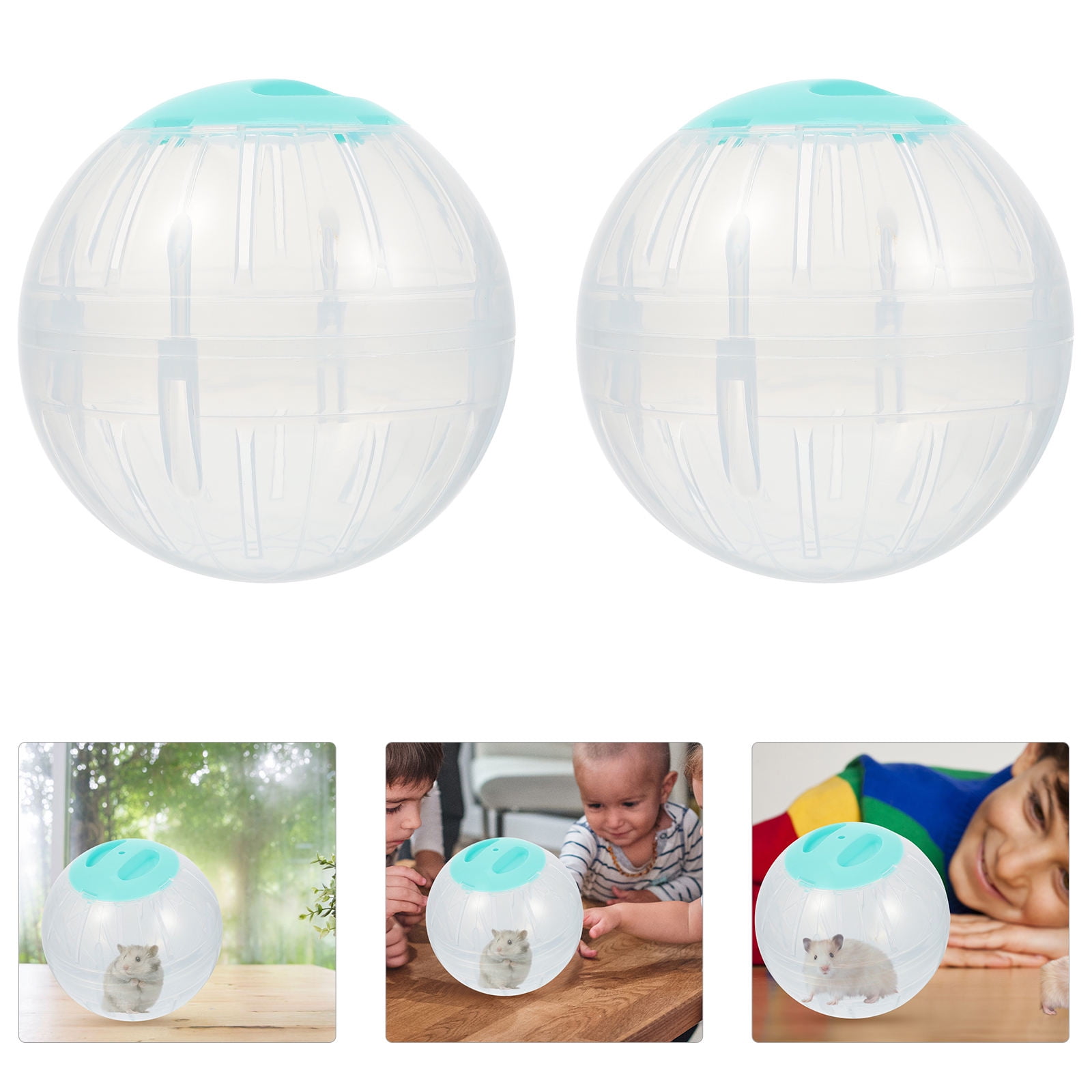COMPUKAS 2Pcs Blue Hamster Exercise Balls Durable Running Wheels for Small Animal Pet Supplies