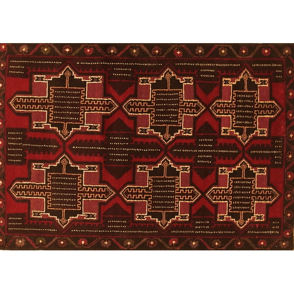 Ahgly Company Indoor Rectangle Persian Orange Traditional Area Rugs, 2' x 3'