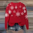 thumbnail image 4 of Women's Christmas Printed Crewneck Sweatshirt, Funny Long Sleeve Casual Pullover Top, Weekend Lounge Holiday Graphic Sportswear,Red,M, 4 of 5