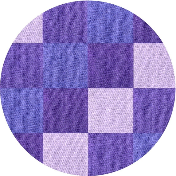 Ahgly Company Machine Washable Indoor Round Transitional Purple Mimosa Purple Area Rugs, 7' Round