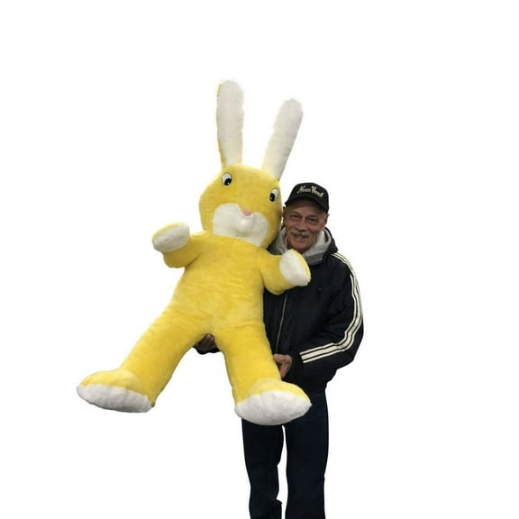 American Made Giant Stuffed Yellow Bunny 60 Inch Soft Big Plush Rabbit 5 Foot Rabbit Made in USA