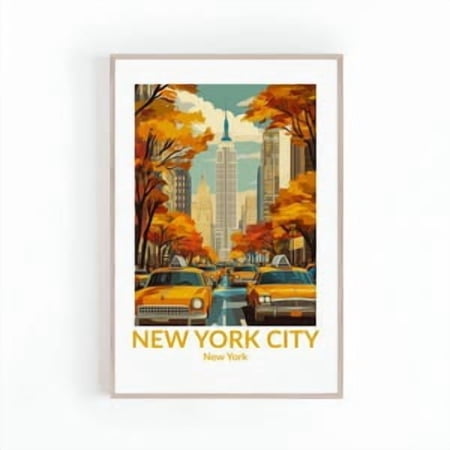 New York City Cabs Poster, 24x36 UNFRAMED