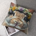 thumbnail image 7 of nygtbtfer Throw Pillow Covers Wreath Animals Adorable Rabbits Cozy Velvet Pillow Covers Set of 2 Living Room Bedroom Cushion Pillowcases White, 7 of 7