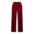 thumbnail image 4 of Outfmvch Trousers Pants for Women Business Casual Womens Pants Elastic Waist Wide-leg Trousers Wide Leg Cargo Pants for Women Womens Work Pants Women's Jeans Red L, 4 of 7