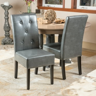 Wemberley Grey Bonded Leather Dining Chair (Set of 2)