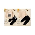 thumbnail image 3 of Jxzom Baby Boy Fall Clothes The Handsome Ones Are Always Trouble Letter Print Long Sleeve Sweatshirt Tops Pants 2Pcs Toddler Infant Outfits Set, 3 of 8