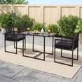 thumbnail image 2 of Gymax 3PCS Patio PE Wicker Furniture Set Cushioned Chairs W/Folding Backrest Backyard, 2 of 10