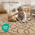 thumbnail image 4 of ODIKA 8'x10' Beige Black Contemporary Geometric Lattice Washable Area Rug Intricate Interlocking Chain Pattern Modern Non-Slip Chair-Friendly Mat for Dining Room, Large Office, Lounge, 4 of 7