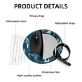 thumbnail image 4 of Shark 2pcs PU Leather Round Bag Tags with Privacy Cover and Name ID Tag - Suitcase Tags for Travel Luggage, Handbags, Backpacks, School Bags, 4 of 6