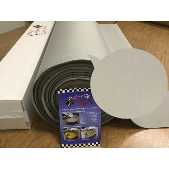 Dodge Caravan Lt Gray Headliner Ceiling Fabric 3/16" Foam Backed Replacement