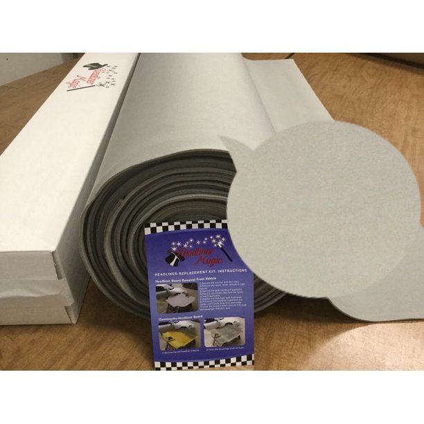 Dodge Caravan Lt Gray Headliner Ceiling Fabric 3/16" Foam Backed