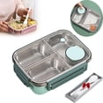 thumbnail image 2 of Binwennn Stainless Steel Bento Adult Lunch Portable Adult Bento Leakproof Stackable Large Capacity Dishwasher Lunch Container With Divided Compartments Dinning Table Clothes Set for 4 Chairs Table, 2 of 7